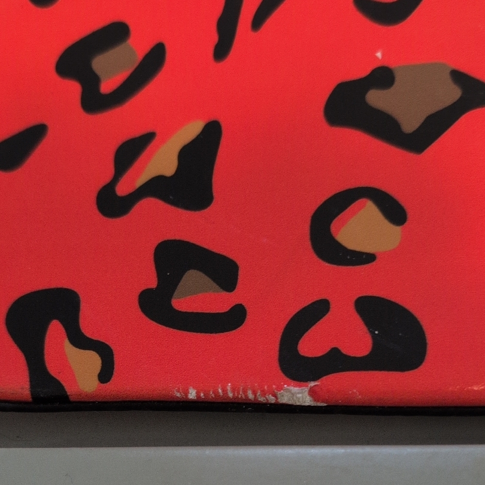 Orange Leopard Print Satchel with Bee Accent - Picture 15 of 15